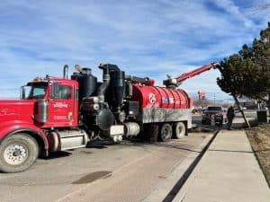 Hydrovac truck on site