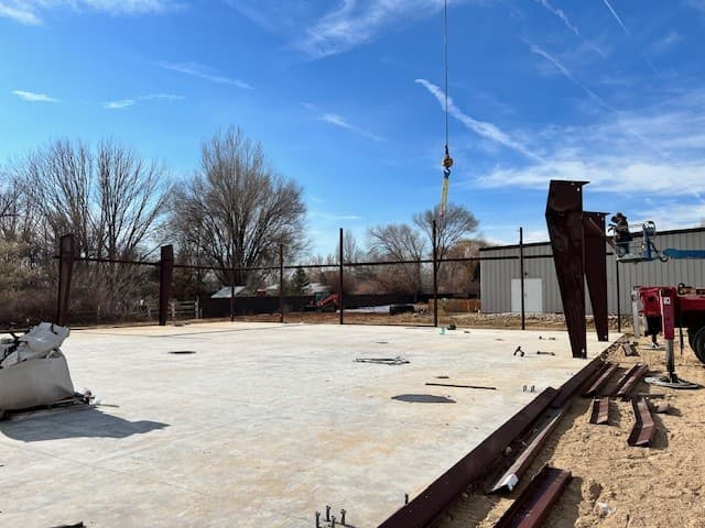 Metal building iron going up